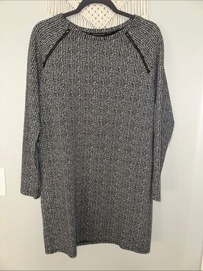 Banana Republic Marbled Long Sleeve Knit Shift Dress w/ Zipper Accents
